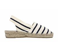 ALPARGATUS Espadrillas Sculacciate con zeppa bassa e design a righe (date a mano in Spagna), beige, 37 EU