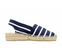 ALPARGATUS Espadrillas Sculacciate con zeppa bassa e design a righe (date a mano in Spagna), Marino, 40 EU