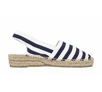 ALPARGATUS Espadrillas Sculacciate con zeppa bassa e design a righe (date a mano in Spagna), Strisce marine, 41 EU