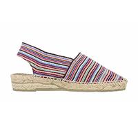 ALPARGATUS Espadrillas Sculacciate con zeppa bassa e design a righe (date a mano in Spagna), Viola, 41 EU
