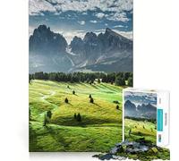 Alpe di Siusi all'alba - Puzzle da 1000 pezzi per adulti - Esercizio mentale - Taglio di precisione - Bordi lisci - Attività rilassante di gruppo al chiuso (38x26cm)