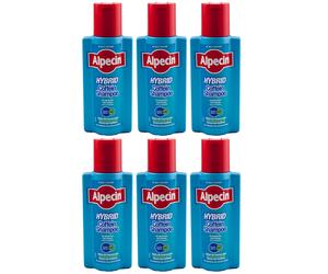 Alpecin HYBRID Shampoo Alla Caffeina 6 x 250 ml, Per Cuoio Capelluto Prurito