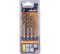 Alpen 0067500004100 - Cassetta per trapano Timber Twist ATM 4 (4 pezzi, Ø 3,00 - 6,00 mm, per foratura in legno e materiali in legno, punte per legno, assortimento di trapani)