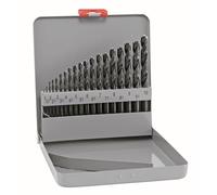 alpen 100361100 - Set di punte in acciaio HSS, corte, DIN 338 RN, diametro 1 - 10 x 0,5 mm, 19 pz, in cassetta metallica 101311100