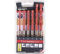 ALPEN 100802100 - Set di 6 punte da trapano universali in carburo professionale Multicut 1/4", codolo esagonale, 4-10 mm, colore: Argento