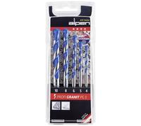Alpen 25700005100 Kit punte granito 5 parti 4 mm, 5 mm, 6 mm, 8 mm, 10 mm Albe