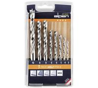 Alpen 600093100 Kit punte a spirale da legno 8 parti 3 mm, 4 mm, 5 mm, 6 mm, 8