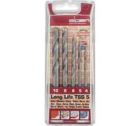 Alpen 87661 Long Life Punte Muro in Serie, 4-10 mm, 5 Pezzi, Grigio