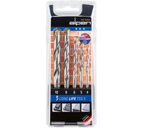 Alpen 87661 Long Life Punte Muro in Serie, 4-10 mm, 5 Pezzi, Grigio