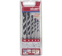 Alpen 87663 Profi Punte Muro, Beton, mm 4-10, 5 Pezzi, Grigio