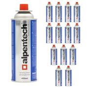 Alpen Camping Confezione da 14 cartucce di gas butano da 250 g, 450 ml, cartuccia per fornelli a gas, bruciatore a gas, bruciatore bunsen, campeggio, fornello all'aperto, bombola di gas ricaricabile