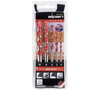 Alpen MultiCut 100705100 Acciaio Kit punte multiuso 5 parti 4 mm, 5 mm, 6 mm, 8