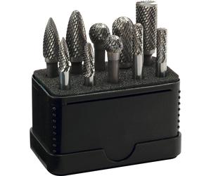 ALPEN Set di frese in metallo duro, dentatura 6, 10 pezzi