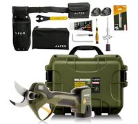 Alpen Wildhorn 32 - Kit di potatura elettronica con batteria agli ioni di litio senza fili, 12 ore di autonomia 3 batterie carica simultanea a 3 vie Felco prodotta in Svizzera