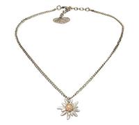 Alpenflüstern Collana in metallo Greta con strass bianco raffinato, piccola - Collana tradizionale Dirndl, colore argento antico DHK273, Metallo
