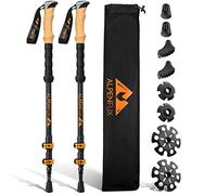 ALPENFUX® Bastoni da trekking telescopici, bastoncini da trekking, bastoncini da nordic walking, leggeri e regolabili con manico in sughero per uomo e donna