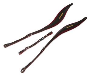 Alpenklang Comfort S-Form Cinturini per Fisarmonica in Pelle, Marrone-Rosso