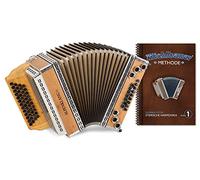 Alpenklang Pro Alpline 34 Eco Fisarmonica G-C-F-B MB - 46 Tasti a Pulsante (4 file, 3 voci) - X-Bass disaccoppiato e H-Bass - Set incl. Libro Didattico Michlbauer con CD - Faggio