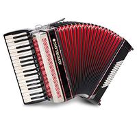 Alpenklang Pro Fisarmonica III 72 M Nero - 34 Tasti Diskant in Madreperla - 6 Registri Diskant - 3 voci nel Diskant - Basso Standard 4 voci - con Registro Musette - Include Custodia e Cinghie