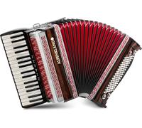 Alpenklang Pro III 96 Tasti Steirische Ebano (34 tasti acuti in madreperla, 96 bottoni bassi, bassi Helikon, 6 registri acuti, 3 cori, incluso doppio tremolo, incluso tracolla e custodia)