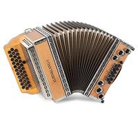 Alpenklang Pro Learn 23 Fisarmonica B-Es-As - 35 Tasti + 1 Nota Aggiuntiva (3 file, 2 cori) - X-Bass accoppiato e 6 bassi Helikon - inclusi custodia e tracolla - Faggio