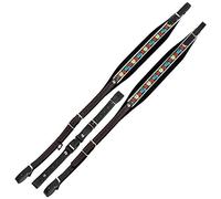 Alpenklang Tracolle Fisarmoniche a 3 File edelweiss/nero (Regolabile in Lunghezza 90-98cm, Larghezza Tracolla 7cm, Imbottitura, Ricamo Elegante)