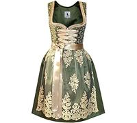 Alpenmärchen Midi ALM915 - Dirndl in esclusiva collezione con grembiule, misura 32-54, Verde-crema, 42