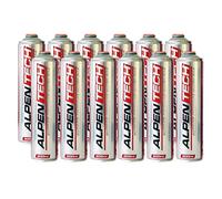 ALPENTECH : Confezione da 12 cartucce a gas 330 g BUTANE/PROPANO per cannuccia, fornello campeggio, diserbatore termico | caramelle 7/16" svitabili universali, 600 ml