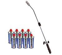 Alpentech KZ Garden - Diserbante Termico piezoelettrico Torcia a Gas + 8 ricariche Diserbante Termico Bruciaerba Torcia da Giardino