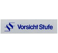 Alpertec 48070310 Targa con Scritta in Lingua Tedesca Vorsicht Stufe selbstklebend, Taglia unica