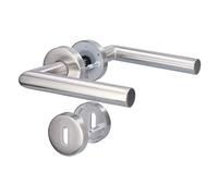 Alpertec 88020500 Maniglia per porta Moskau-II in acciaio inossidabile con rosetta Ø 52mm