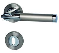 Alpertec, 88022300, Acciaio Cairo - R per porte delle stanze maniglia impostato Maniglie Armatura