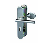 Alpertec Acciaio Inossidabile Porta di casa rivestimento protettivo 92 mm distanza ES1 con cilindro Protettivo a strappo - Maniglia per porta porta Jack da mm, 1 pezzi, 28820040