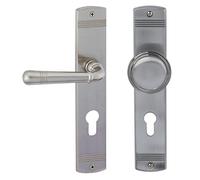 Alpertec Sale-LS 32704503 - Maniglia per porte d'ingresso DIN sinistra in ottone color acciaio INOX
