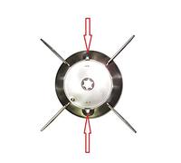 Alpes Inox Griglia in acciaio inox per spartifiamma Ø 100 mm. Ultrarapido serie 2010 con alette posteriori di fissaggio- G6929 - Prodotto originale