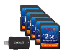 Alpha 5 x scheda di memoria digitale per Nikon D50 D40 D40 x D3300 | 2 GB Secure Digital (SD) lettore di schede di memoria Plus Agfa (5 pezzi)