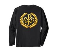 Alpha And Omega: Christian Chi Rho Symbol Maglia a Manica