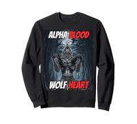 Alpha Blood Wolf Cuore Divertente Alpha Wolf Meme Felpa