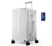 ALPHA CAMP Valigia Luggage Policarbonato M L XL valigia da viaggio TSA serratura rigida con ruote Suitcase Set in alluminio bagaglio a mano grande valigia e trolley porte di ricarica USB e tipo C