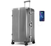 ALPHA CAMP Valigia Luggage Policarbonato M L XL valigia da viaggio TSA serratura rigida con ruote Suitcase Set in alluminio bagaglio a mano grande valigia e trolley porte di ricarica USB e tipo C