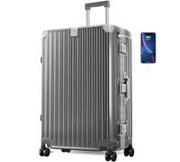 ALPHA CAMP Valigia Luggage Policarbonato M L XL valigia da viaggio TSA serratura rigida con ruote Suitcase Set in alluminio bagaglio a mano grande valigia e trolley porte di ricarica USB e tipo C