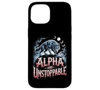Alpha E Unstoppable Wolf Meme Fearless Sigma Werewolf Custodia per iPhone 15