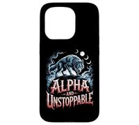 Alpha E Unstoppable Wolf Meme Fearless Sigma Werewolf Custodia per iPhone 15 Pro