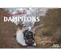 Alpha Edition - Affascinanti floks a vapore 2026 - Calendario da parete 49,5 × 33 cm con 12 impressionanti motivi a vapore, fotografia nostalgica della ferrovia per appassionati di flok, amanti della