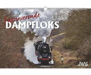 Alpha Edition - Affascinanti floks a vapore 2026 - Calendario da parete 49,5 × 33 cm con 12 impressionanti motivi a vapore, fotografia nostalgica della ferrovia per appassionati di flok, amanti della
