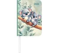 Lady Journal Mini Koala 2026 - Taschen-Kalender 8x11,5 cm - Muster - Weekly - 144 Seiten - Notiz-Buch - Alpha Edition