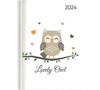 Alpha Edition Agenda Settimanale Ladytimer 2024, formato tascabile 10,7x15,2 cm, LOVELY OWL, 192 pagine