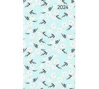 Alpha Edition Agenda Settimanale Ladytimer Slim 2024, 9x15,6 cm, BLUE FLOWERS, 128 pagine