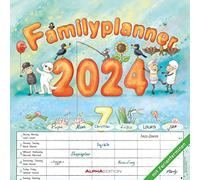 Alpha Edition Calendario 2024 da muro organizza famiglia CARTOON, 12 mesi, 30x30 cm