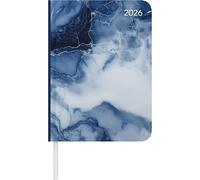 Alpha Edition - Daily Journal Marble 2026 - Agenda tascabile 11 × 15 cm con 352 pagine e visualizzazione diurna, calendario in 4 lingue, con lista delle cose da fare e area note per lavoro, scuola e